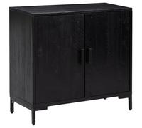 Helloshop26 Buffet bahut Commode Armoire Meuble de Rangement Organisateur Cuisine Salle de séjour Salon 75 x 35 x 70 cm Bois de pin Massif Noir 02_0036123