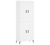 Helloshop26 Buffet bahut Commode Armoire Meuble de Rangement Organisateur Cuisine Salle de séjour Salon Haut 69,5 x 34 x 180 cm Bois d'ingénierie Blanc 02_0032652
