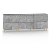 Helloshop26 Buffet bahut Commode Armoire Meuble de Rangement Organisateur Cuisine Salle de séjour Salons 3 pcs 60 x 35 x 70 cm Bois d'ingénierie Gris 02_0037120