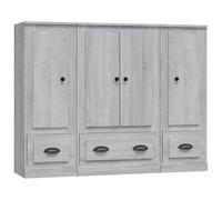 Helloshop26 Buffet bahut Commode Armoire Meuble de Rangement Organisateur Cuisine Salle de séjour Salons 3 pcs Sonoma Bois d'ingénierie Gris 02_0037178