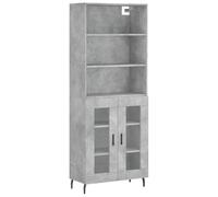 Helloshop26 Buffet bahut Commode Armoire Meuble de Rangement Organisateur Cuisine Salle de séjour Salon Haut 69,5 x 34 x 180 cm Bois d'ingénierie Gris 02_0034557