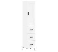 Helloshop26 Buffet bahut Commode Armoire Meuble de Rangement Organisateur Cuisine Salle de séjour Salon Haut 34,5 x 34 x 180 cm Bois d'ingénierie Blanc 02_0032301