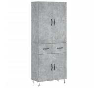 Helloshop26 Buffet bahut Commode Armoire Meuble de Rangement Organisateur Cuisine Salle de séjour Salon Haut 69,5 x 34 x 180 cm Bois d'ingénierie Gris 02_0034701