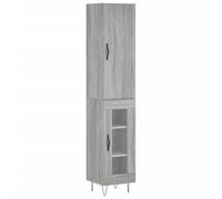 Helloshop26 Buffet bahut Commode Armoire Meuble de Rangement Organisateur Cuisine Salle de séjour Salon Haut Sonoma 34,5 x 34 x 180 cm Bois d'ingénierie Gris 02_0035227