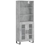 Helloshop26 Buffet bahut Commode Armoire Meuble de Rangement Organisateur Cuisine Salle de séjour Salon Haut 69,5 x 34 x 180 cm Bois d'ingénierie Gris 02_0034620