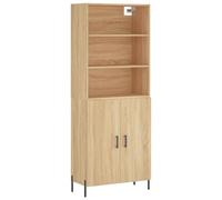 Helloshop26 Buffet bahut Commode Armoire Meuble de Rangement Organisateur Cuisine Salle de séjour Salon Haut Sonoma 69,5 x 34 x 180 cm Bois d'ingénierie Marron 02_0034131