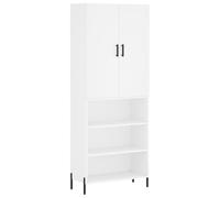 Helloshop26 Buffet bahut Commode Armoire Meuble de Rangement Organisateur Cuisine Salle de séjour Salon Haut 69,5 x 34 x 180 cm Bois d'ingénierie Blanc 02_0032663