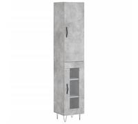 Helloshop26 Buffet bahut Commode Armoire Meuble de Rangement Organisateur Cuisine Salle de séjour Salon Haut 34,5 x 34 x 180 cm Bois d'ingénierie Gris 02_0034427