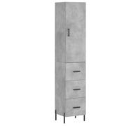 Helloshop26 Buffet bahut Commode Armoire Meuble de Rangement Organisateur Cuisine Salle de séjour Salon Haut 34,5 x 34 x 180 cm Bois d'ingénierie Gris 02_0034312