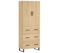 Helloshop26 Buffet bahut Commode Armoire Meuble de Rangement Organisateur Cuisine Salle de séjour Salon Haut Sonoma 69,5 x 34 x 180 cm Bois d'ingénierie Marron 02_0034105
