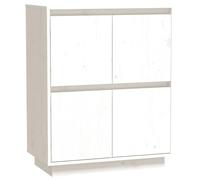Helloshop26 Buffet bahut Commode Armoire Meuble de Rangement Organisateur Cuisine Salle de séjour Salon 60 x 34 x 75 cm Bois Massif de pin Blanc 02_0030351