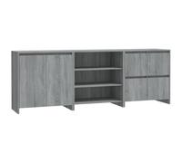 Helloshop26 Buffet bahut Commode Armoire Meuble de Rangement Organisateur Cuisine Salle de séjour Salons 3 pcs Sonoma Bois d'ingénierie Gris 02_0037173