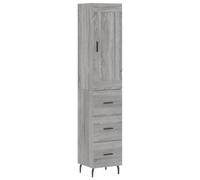Helloshop26 Buffet bahut Commode Armoire Meuble de Rangement Organisateur Cuisine Salle de séjour Salon Haut Sonoma 34,5 x 34 x 180 cm Bois d'ingénierie Gris 02_0035239