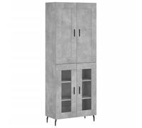 Helloshop26 Buffet bahut Commode Armoire Meuble de Rangement Organisateur Cuisine Salle de séjour Salon Haut 69,5 x 34 x 180 cm Bois d'ingénierie Gris 02_0034593