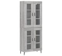 Helloshop26 Buffet bahut Commode Armoire Meuble de Rangement Organisateur Cuisine Salle de séjour Salon Haut Sonoma 69,5 x 34 x 180 cm Bois d'ingénierie Gris 02_0035508
