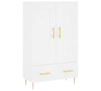 Helloshop26 Buffet bahut Commode Armoire Meuble de Rangement Organisateur Cuisine Salle de séjour Salon Haut 69,5 x 31 x 115 cm Bois d'ingénierie Blanc 02_0032503