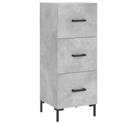 Helloshop26 Buffet bahut Commode Armoire Meuble de Rangement Organisateur Cuisine Salle de séjour Salon 34,5 x 34 x 90 cm Bois d'ingénierie Gris 02_0031896