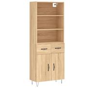 Helloshop26 Buffet bahut Commode Armoire Meuble de Rangement Organisateur Cuisine Salle de séjour Salon Haut Sonoma 69,5 x 34 x 180 cm Bois d'ingénierie Marron 02_0034176