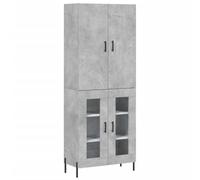 Helloshop26 Buffet bahut Commode Armoire Meuble de Rangement Organisateur Cuisine Salle de séjour Salon Haut 69,5 x 34 x 180 cm Bois d'ingénierie Gris 02_0034512