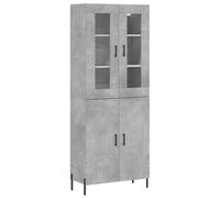 Helloshop26 Buffet bahut Commode Armoire Meuble de Rangement Organisateur Cuisine Salle de séjour Salon Haut 69,5 x 34 x 180 cm Bois d'ingénierie Gris 02_0034530