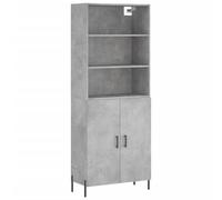 Helloshop26 Buffet bahut Commode Armoire Meuble de Rangement Organisateur Cuisine Salle de séjour Salon Haut 69,5 x 34 x 180 cm Bois d'ingénierie Gris 02_0034518