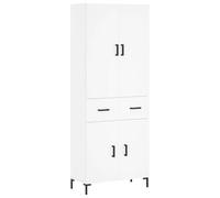 Helloshop26 Buffet bahut Commode Armoire Meuble de Rangement Organisateur Cuisine Salle de séjour Salon Haut 69,5 x 34 x 180 cm Bois d'ingénierie Blanc 02_0032583