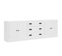 Helloshop26 Buffet bahut Commode Armoire Meuble de Rangement Organisateur Cuisine Salle de séjour Salons 3 pcs Bois d'ingénierie Blanc 02_0037015