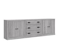 Helloshop26 Buffet bahut Commode Armoire Meuble de Rangement Organisateur Cuisine Salle de séjour Salons 3 pcs Sonoma Bois d'ingénierie Gris 02_0037188