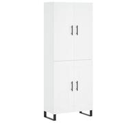 Helloshop26 Buffet bahut Commode Armoire Meuble de Rangement Organisateur Cuisine Salle de séjour Salon Haut 69,5 x 34 x 180 cm Bois d'ingénierie Blanc 02_0032546
