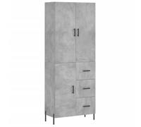 Helloshop26 Buffet bahut Commode Armoire Meuble de Rangement Organisateur Cuisine Salle de séjour Salon Haut 69,5 x 34 x 180 cm Bois d'ingénierie Gris 02_0034675