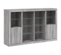 Helloshop26 Buffet bahut Commode Armoire Meuble de Rangement Organisateur Cuisine Salle de séjour Salon avec lumières LED 3 pcs Sonoma Bois d'ingénierie Gris 02_0037236