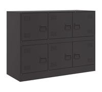 Helloshop26 Buffet bahut Commode Armoire Meuble de Rangement Organisateur Cuisine Salle de séjour Salon 99 x 39 x 73 cm Acier Noir 02_0036161