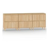 Helloshop26 Buffet bahut Commode Armoire Meuble de Rangement Organisateur Cuisine Salle de séjour Salons 3 pcs Sonoma 60 x 35 x 70 cm Bois d'ingénierie Marron 02_0037097