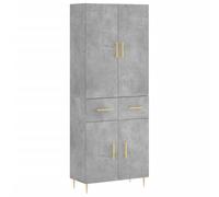 Helloshop26 Buffet bahut Commode Armoire Meuble de Rangement Organisateur Cuisine Salle de séjour Salon Haut 69,5 x 34 x 180 cm Bois d'ingénierie Gris 02_0034666