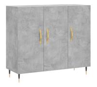 Helloshop26 Buffet bahut Commode Armoire Meuble de Rangement Organisateur Cuisine Salle de séjour Salon 90 x 34 x 80 cm Bois d'ingénierie Gris 02_0032124