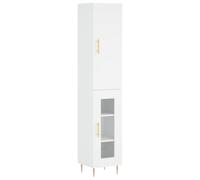 Helloshop26 Buffet bahut Commode Armoire Meuble de Rangement Organisateur Cuisine Salle de séjour Salon Haut 34,5 x 34 x 180 cm Bois d'ingénierie Blanc 02_0032328