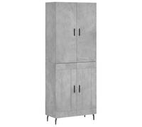 Helloshop26 Buffet bahut Commode Armoire Meuble de Rangement Organisateur Cuisine Salle de séjour Salon Haut 69,5 x 34 x 180 cm Bois d'ingénierie Gris 02_0034488