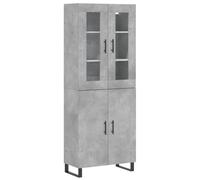 Helloshop26 Buffet bahut Commode Armoire Meuble de Rangement Organisateur Cuisine Salle de séjour Salon Haut 69,5 x 34 x 180 cm Bois d'ingénierie Gris 02_0034523