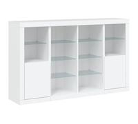 Helloshop26 Buffet bahut Commode Armoire Meuble de Rangement Organisateur Cuisine Salle de séjour Salon avec lumières LED 3 pcs Bois d'ingénierie Blanc 02_0037197