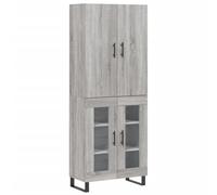 Helloshop26 Buffet bahut Commode Armoire Meuble de Rangement Organisateur Cuisine Salle de séjour Salon Haut Sonoma 69,5 x 34 x 180 cm Bois d'ingénierie Gris 02_0035473
