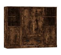 Helloshop26 Buffet bahut Commode Armoire Meuble de Rangement Organisateur Cuisine Salle de séjour Salons 3 pcs Bois d'ingénierie Marron 02_0037063