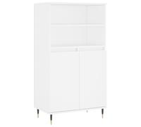 Helloshop26 Buffet bahut Commode Armoire Meuble de Rangement Organisateur Cuisine Salle de séjour Salon Haut 60 x 36 x 110 cm Bois d'ingénierie Blanc 02_0032471