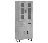 Helloshop26 Buffet bahut Commode Armoire Meuble de Rangement Organisateur Cuisine Salle de séjour Salon Haut 69,5 x 34 x 180 cm Bois d'ingénierie Gris 02_0034686