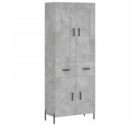 Helloshop26 Buffet bahut Commode Armoire Meuble de Rangement Organisateur Cuisine Salle de séjour Salon Haut 69,5 x 34 x 180 cm Bois d'ingénierie Gris 02_0034484