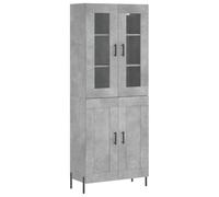 Helloshop26 Buffet bahut Commode Armoire Meuble de Rangement Organisateur Cuisine Salle de séjour Salon Haut 69,5 x 34 x 180 cm Bois d'ingénierie Gris 02_0034695