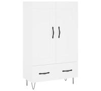 Helloshop26 Buffet bahut Commode Armoire Meuble de Rangement Organisateur Cuisine Salle de séjour Salon Haut 69,5 x 31 x 115 cm Bois d'ingénierie Blanc 02_0032510