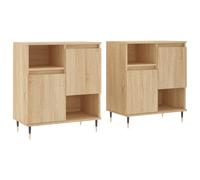 Helloshop26 Buffet bahut Commode Armoire Meuble de Rangement Organisateur Cuisine Salle de séjour Salons Lot de 2 Sonoma Bois d'ingénierie Marron 02_0036828