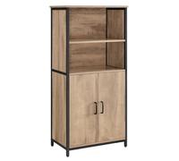 Helloshop26 Buffet de Cuisine 2 Portes 60 x 35 x 125 cm Structure en Acier bahut Haut Marron 12_0004528