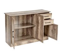 Helloshop26 Buffet de Cuisine 3 Portes et 2 tiroirs 110 x 40 x 78 cm Buffet Bas étagère réglable Salon Bureau et Salle à Manger 20_0005624