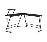 Helloshop26 Bureau Table Poste de Travail avec Plateau surélevé 122 x 122 x 98 cm Noir 03_0009073